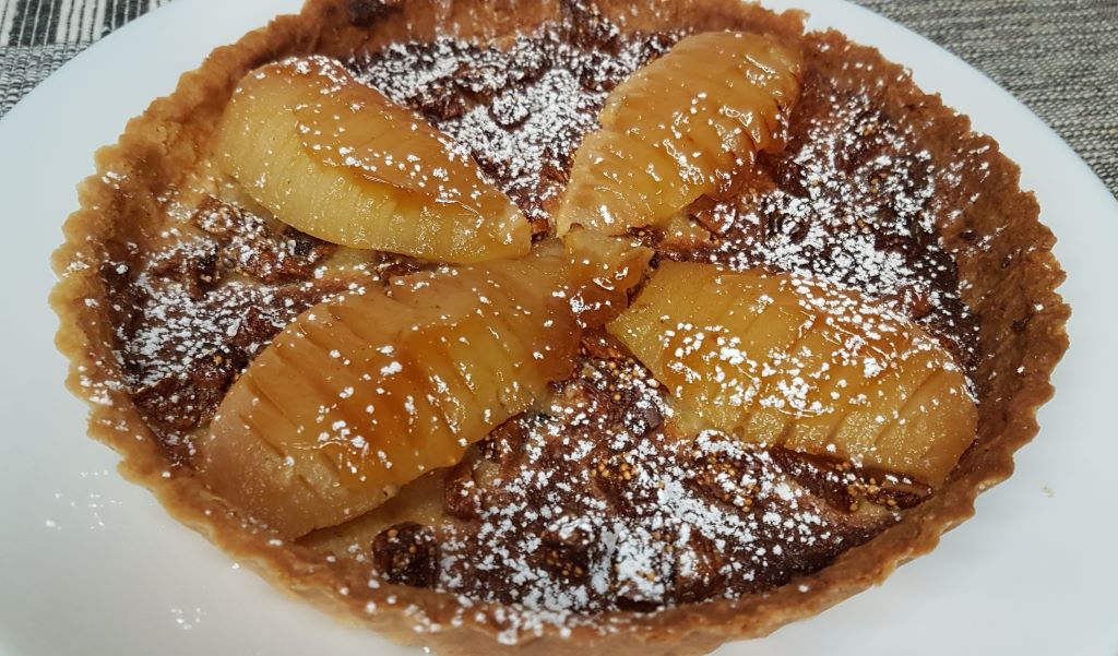 Poached Pear-Almond Tart with Figs