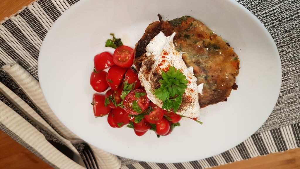 Bubble and Squeak Turkey Fritters with Poached Eggs